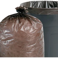 Stout 60 Gallon Industrial Trash Bag, 36" x 58", Low Density, 1.5 mil, Brown (STOT3658B15)