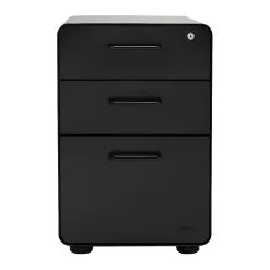 Stow 3-Drawer File Cabinet, Black