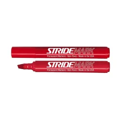 Stride StrideMark Tank Permanent Marker, Chisel Tip, Red Ink, 12/Box (22003)