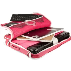SumacLife 14 Inch Business Messenger Briefcase Laptop Case, Pink (PT_NBKLEA734_W1)