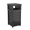 Suncast Commercial Metal Outdoor Trash Can with 2-Way Lid, 30 Gallon, Black (MTCSQ300)