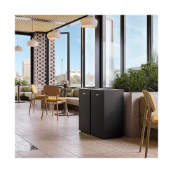 Suncast Commercial Metal Square Trash Can with Open Lid, 24 Gallon (MTCSQ240)