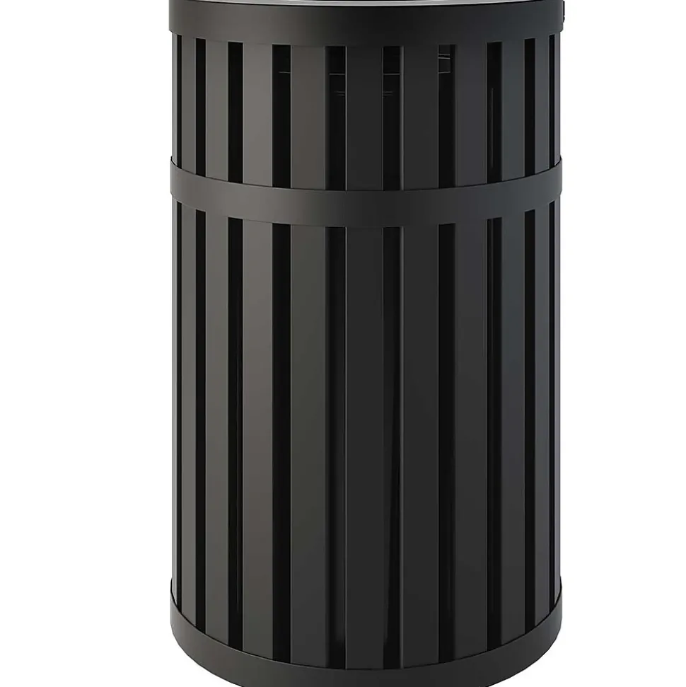 Suncast Commercial Steel Trash Can, 45 Gallon, Black (MTCRND4500)