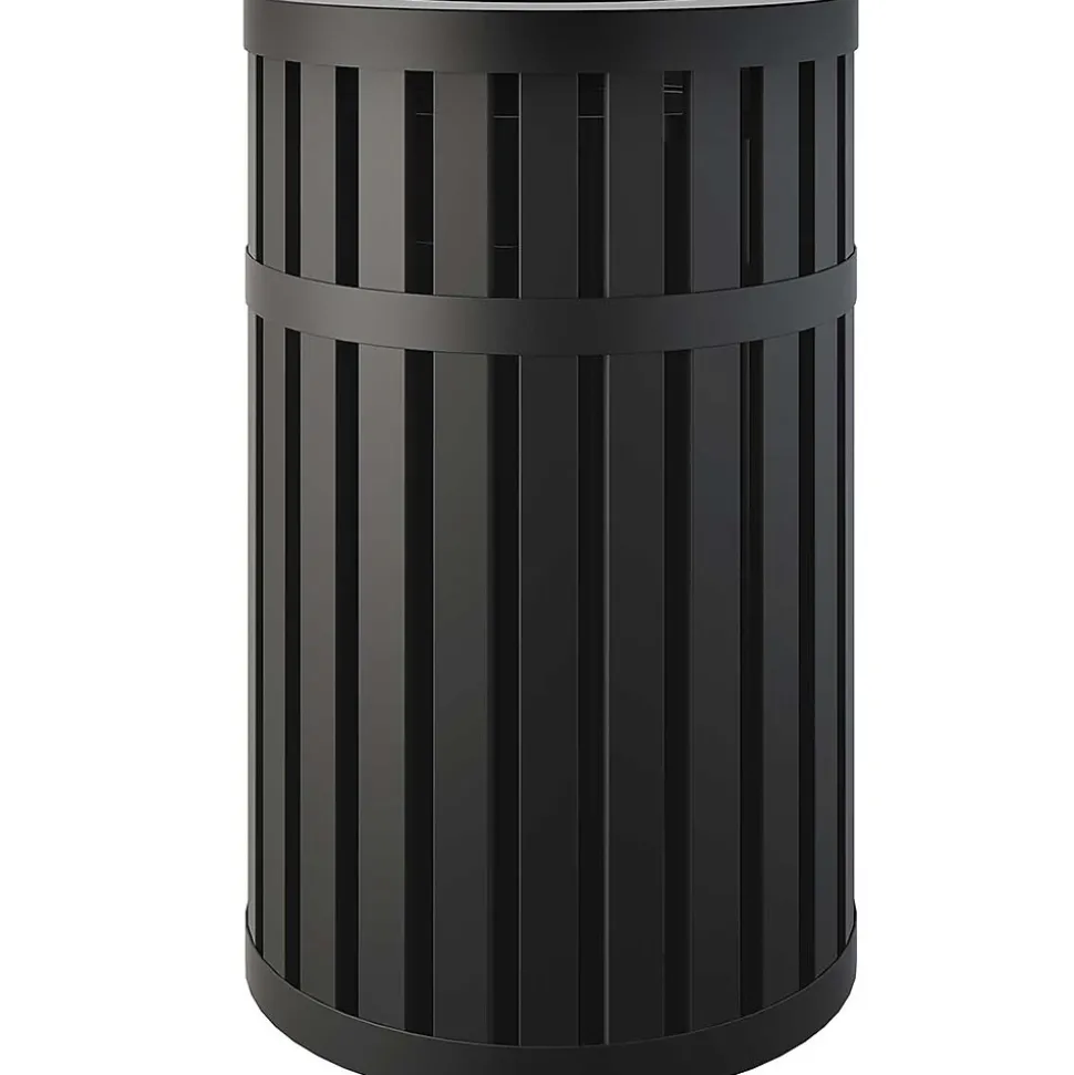 Suncast Commercial Steel Trash Can, 45 Gallon, Black (MTCRND4500)