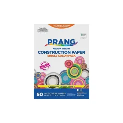 SunWorks 9"W x 12"L Medium Weight Construction Paper, White, 50 Sheets/Pack (9203)
