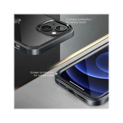 SUPCASE Unicorn Beetle Black Edge with Screen Protector Clear Case for iPhone 13 (SUP-iPhone2021-6.1-EdgePro-SP-Black)