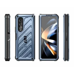SUPCASE Unicorn Beetle Metallic Blue Kickstand Case for Samsung Galaxy Z Fold4 (SUP-Galaxy2022-ZFold4-5G-Unicorn-SP-Tilt)