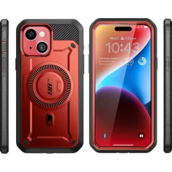 SupCase Unicorn Beetle PRO MAG Rugged Case for iPhone 15, Metallic Red (SUP-iPhone2023-6.1-MagPro-SP-Ruddy)