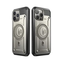 SUPCASE Unicorn Beetle PRO MAG Rugged Case for iPhone 15 Pro, Shock-Absorbing, Titan Gray