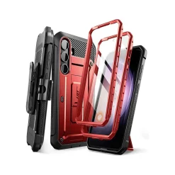 SUPCASE Unicorn Beetle Pro Rugged Case for Samsung Galaxy S24, Shock Absorbing, Metallic Red (GS24UBPR2SRD)