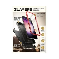 SUPCASE Unicorn Beetle Pro Rugged Case for Samsung Galaxy S24, Shock Absorbing, Metallic Red (GS24UBPR2SRD)