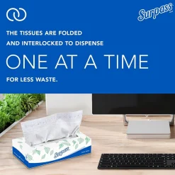 Surpass Standard Facial Tissue, 2-Ply, 100 Sheets/Box, 30 Boxes/Pack (21340)