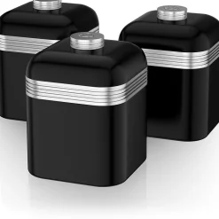 Swan Retro Storage Ware, 1L Set of 3 Canisters (SWKA1020BN)