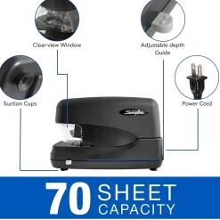 Swingline® High Capacity Electric Stapler, 70 Sheets, Black (69270)