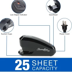 Swingline Speed Pro™ Electric Stapler Value Pack (Premium Staples & Staple Remover Included), 25 Sheet Capacity, Black (42140)
