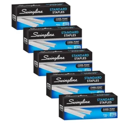 Swingline Standard Staples, 0.25 Leg Length, 5000 Staples/Box, 5 Box/Pack (S7035101S)