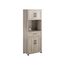 System Build Dwyer 70" Tall Coffee Bar with 4 Shelves, Gray Oak (6383337COM)