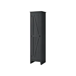 System Build Farmington 72" Storage Cabinet with 4 Shelves, Black Oak (7531396COM)