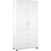 SystemBuild Kendall 36" 2 Door/2 Drawer Storage Cabinet, White (7364401PCOM)