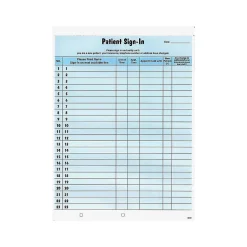 Tabbies Healthcare Patient Privacy Sign-In Sheets, 11"L x 8.5"W, 125/Pack (14531)