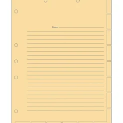 Tabbies® Medical Chart Index Divider Sheets, Ruled, Manila, 8 1/2" x 11", 400/Bx