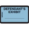 Tabbies Pre-Printed Labels - Defendant's Exhibit, Self-Adhesive, 1x1-5/8", Blue, 252 Labels/Pack (58093)