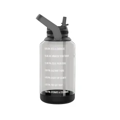 Takeya Tritan Motivational Plastic Water Bottle, 64 oz., Stormy Black (54145)