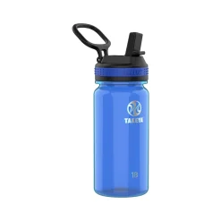 Takeya Tritan Plastic Water Bottle, 18 oz., Black/Royal, 2/Pack (51464)