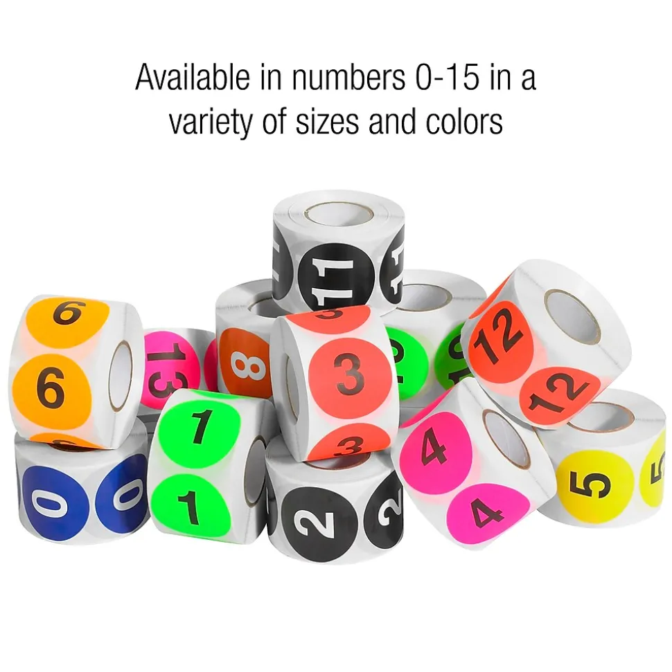 Tape Logic 2" Circle "9" Number Label, Dark Blue, 500/Roll