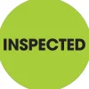 Tape Logic 2" Circle "Inspected" Label, Fluorescent Green, 500/Roll