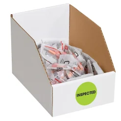 Tape Logic 2" Circle "Inspected" Label, Fluorescent Green, 500/Roll