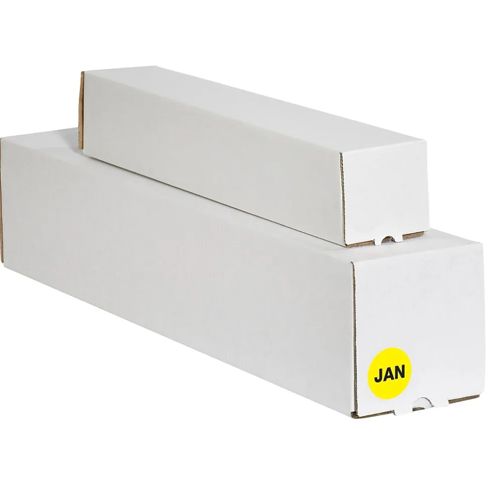 Tape Logic 1" Circle "JAN" Month of the Year Labels, Fluorescent Yellow, 500/Roll