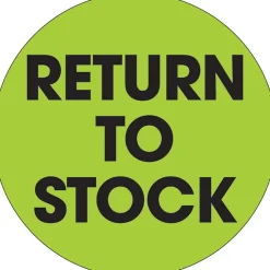 Tape Logic 2" Circle "Return To Stock" Label, Fluorescent Green, 500/Roll