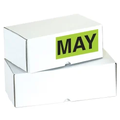 Tape Logic 6" x 3" Rectangle "MAY" Months of the Year Label, Fluorescent Green, 500/Roll