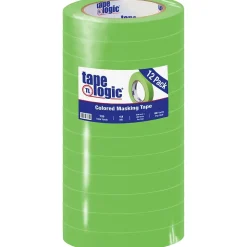 Tape Logic™ 3/4" x 60 Yards Masking Tape, Light Green, 12 Rolls (T93400312PKA)