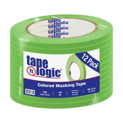 Tape Logic™ 1/4" x 60 Yards Masking Tape, Light Green, 12 Rolls (T93100312PKA)