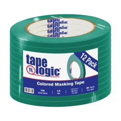 Tape Logic™ 1/4" x 60 Yards Masking Tape, Dark Green, 12 Rolls (T93100312PKE)