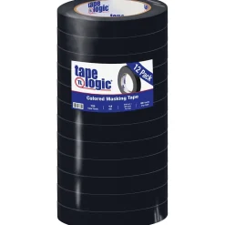 Tape Logic™ 3/4" x 60 Yards Masking Tape, Black, 12 Rolls (T93400312PKB)