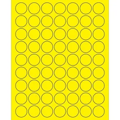 Tape Logic Circle Laser Labels, 1", Fluorescent Yellow, 6300/Case (LL191YE)