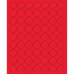 Tape Logic® Circle Laser Labels, 1", Fluorescent Red, 6300/Case (LL191RD)
