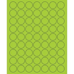 Tape Logic® Circle Laser Labels, 1", Fluorescent Green, 6300/Case (LL191GN)