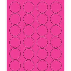 Tape Logic® Circle Laser Labels, 1 5/8", Fluorescent Pink, 2400/Case (LL193PK)