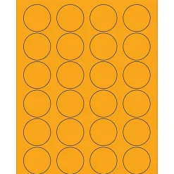Tape Logic® Circle Laser Labels, 1 5/8", Fluorescent Orange, 2400/Case (LL193OR)