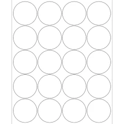 Tape Logic® Circle Laser Labels, 2", Glossy White, 2000/Case (LL302)