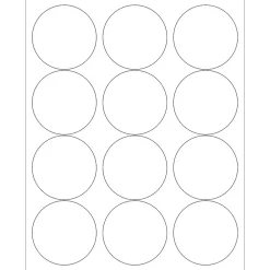 Tape Logic® Circle Laser Labels, 2 1/2", Glossy White, 1200/Case (LL303)