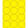 Tape Logic® Circle Laser Labels, 2 1/2", Fluorescent Yellow, 1200/Case (LL194YE)