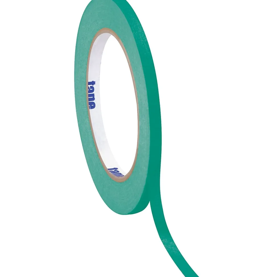 Tape Logic® Colored Masking Tape, 4.9 Mil, 1/2" x 60 yds., Dark Green, 72/Case (T933003E)
