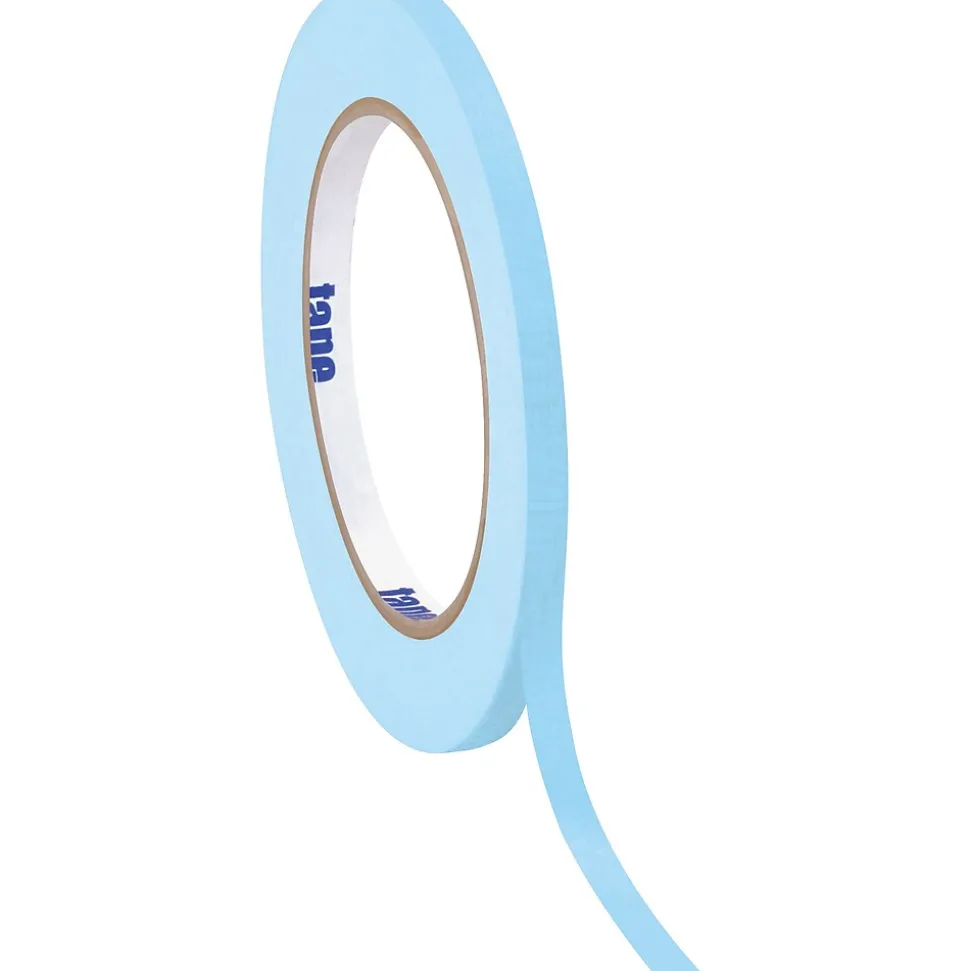 Tape Logic® Colored Masking Tape, 4.9 Mil, 1/2" x 60 yds., Light Blue, 12/Case (T93300312PKH)