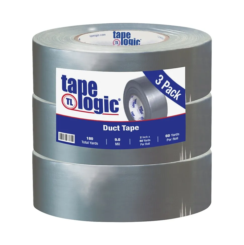 Tape Logic® Duct Tape, 9 Mil, 2" x 60 yds., Silver, 3/Case (T98785S3PK)