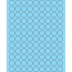 Tape Logic® Fluorescent Circle Laser Labels, 3/4", Pastel Blue, 10800/Case (LL190BE)